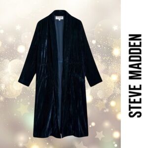 NWT Steve Madden Blue Velvet Laina Duster, Size M, MSRP $119